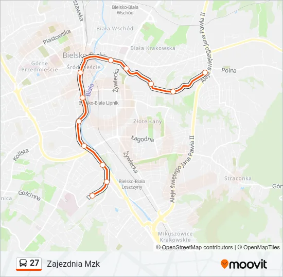 Автобус 27: карта маршрута