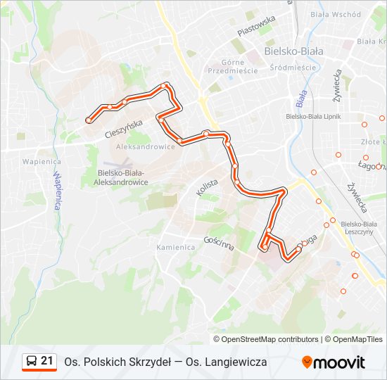 21 bus Line Map