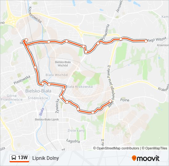 13W bus Line Map