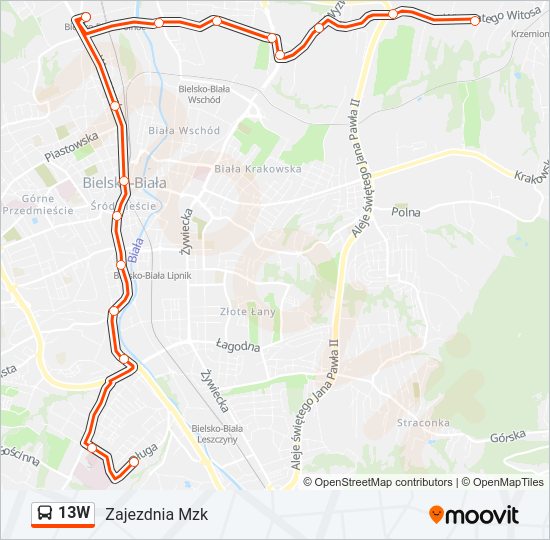 13W bus Line Map