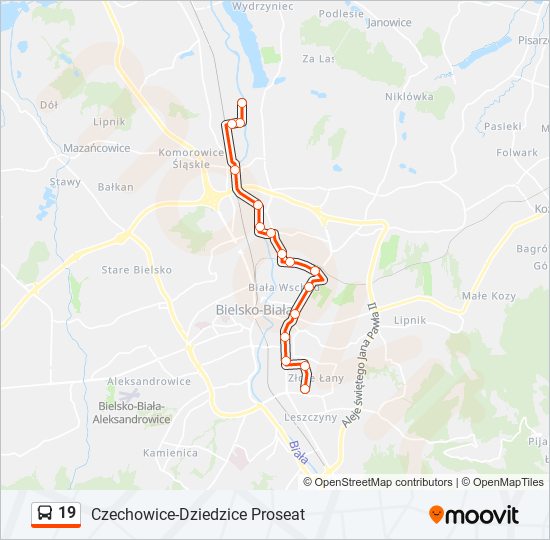 19 bus Line Map