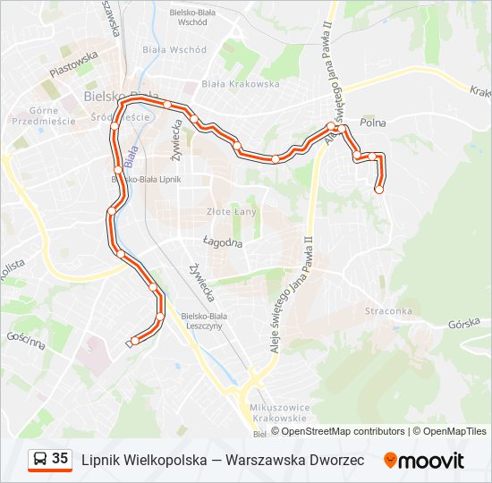 35 bus Line Map