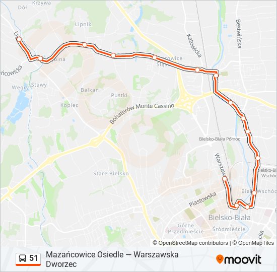 51 bus Line Map