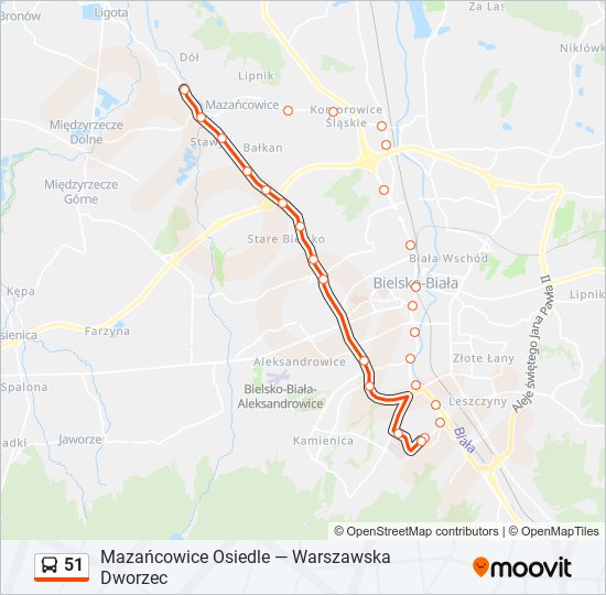 51 bus Line Map