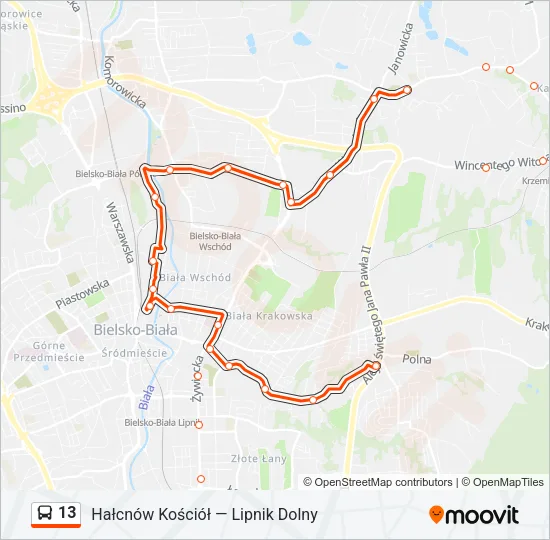 13 Bus Line Map