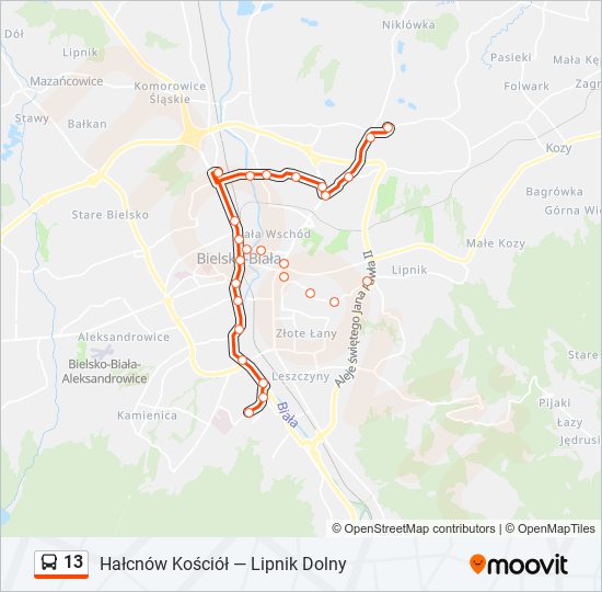 13 bus Line Map