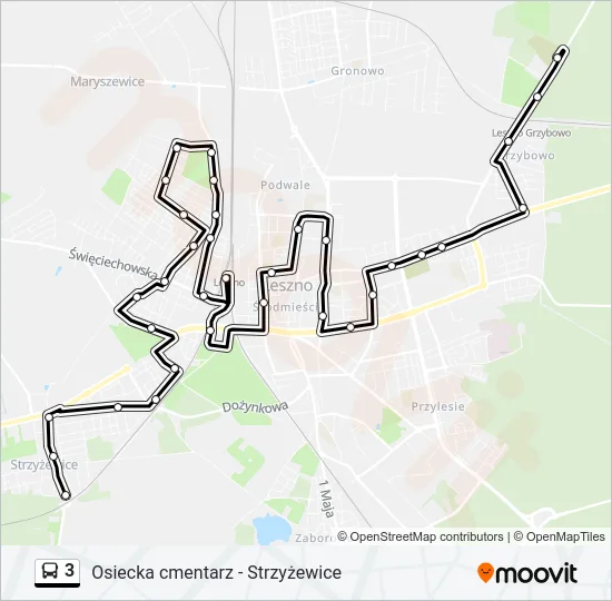 Автобус 3: карта маршрута