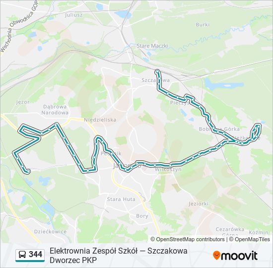 344 bus Line Map