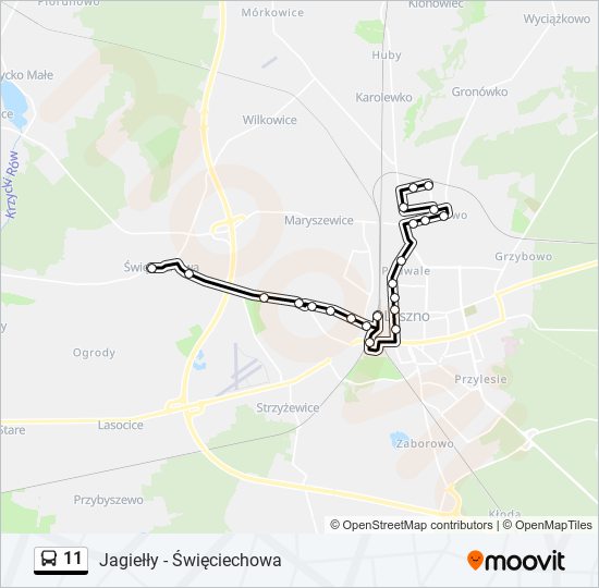 11 bus Line Map