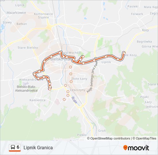 6 bus Line Map