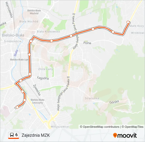 Автобус 6: карта маршрута