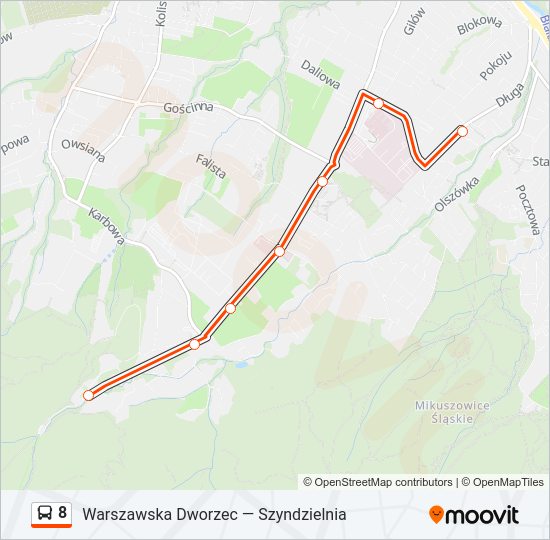 8 bus Line Map