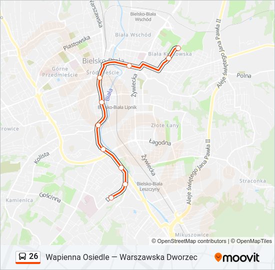 26 bus Line Map