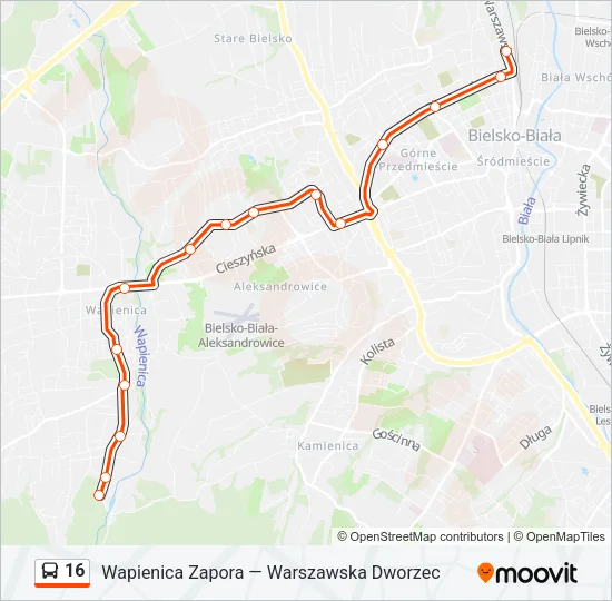16 Bus Line Map