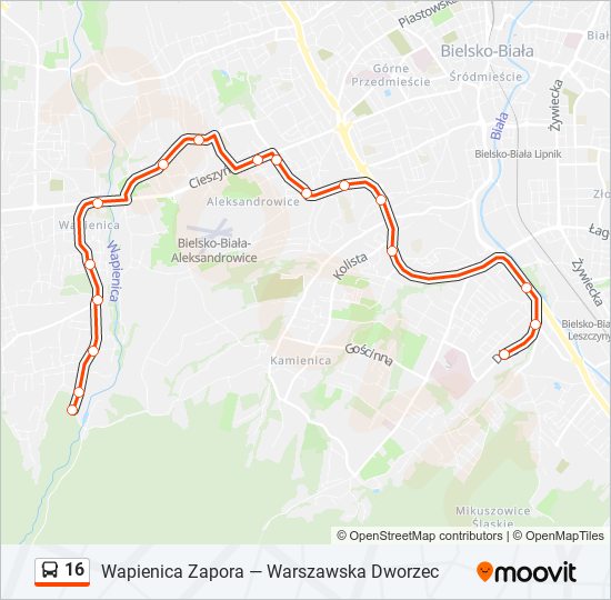 16 bus Line Map