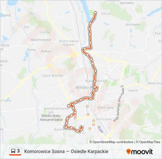 Автобус 3: карта маршрута