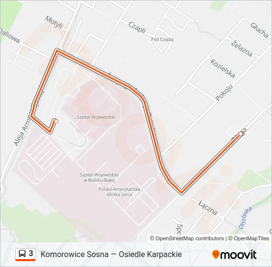Автобус 3: карта маршрута