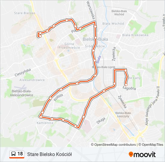 18 bus Line Map