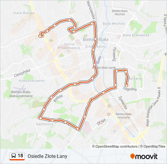 18 bus Line Map