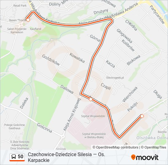 50 bus Line Map