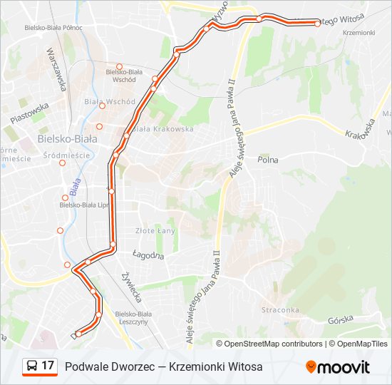 17 bus Line Map