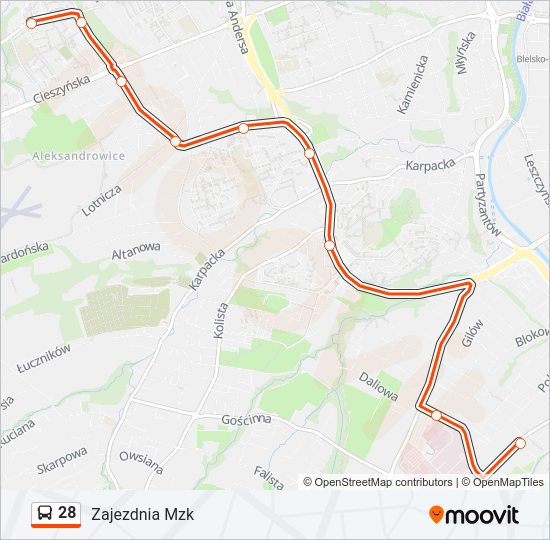 28 bus Line Map