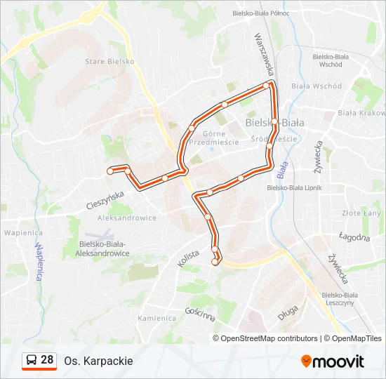 Автобус 28: карта маршрута