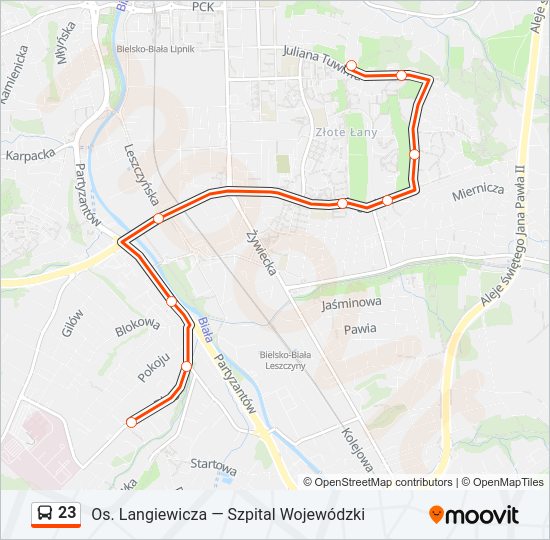 23 bus Line Map