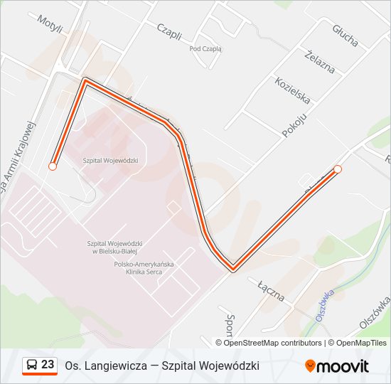 23 bus Line Map