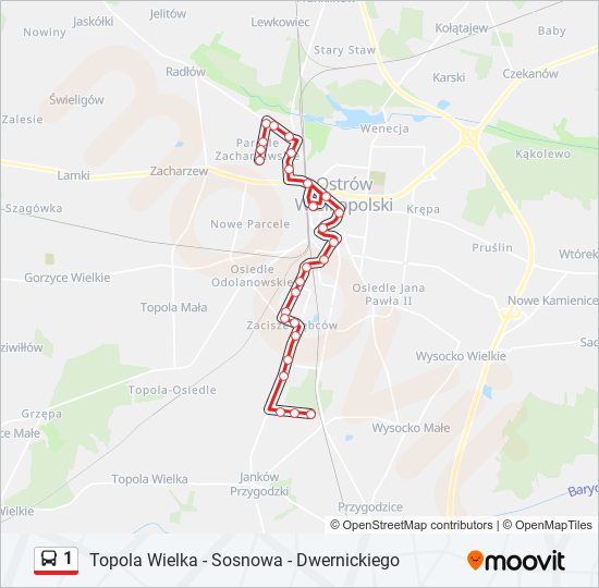 1 bus Line Map