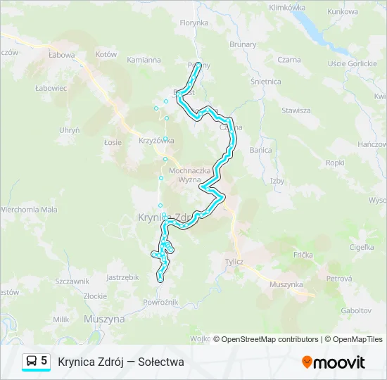 Автобус 5: карта маршрута