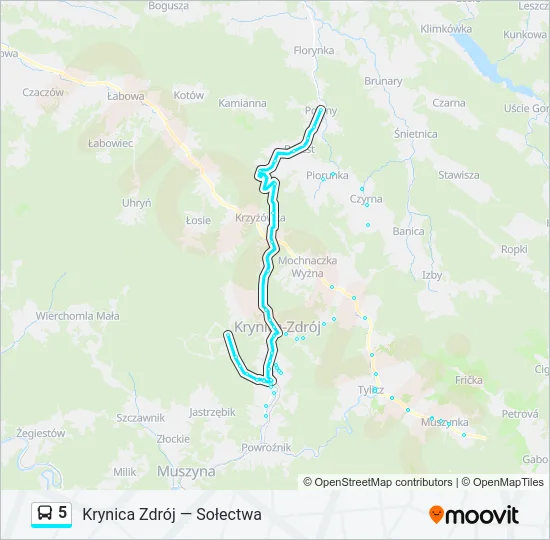 Автобус 5: карта маршрута