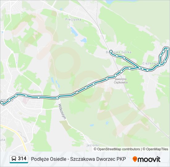 314 bus Line Map