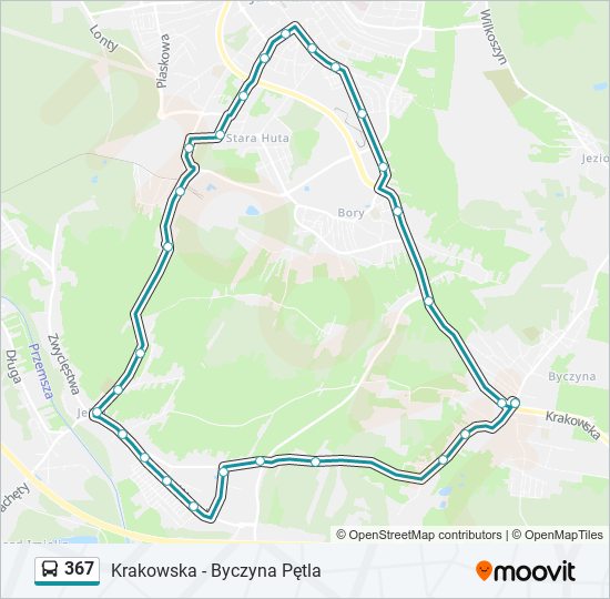 367 bus Line Map