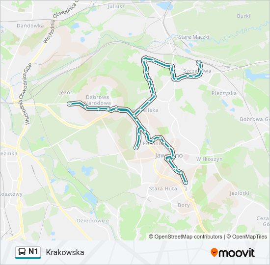 N1 bus Line Map