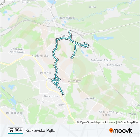 304 bus Line Map