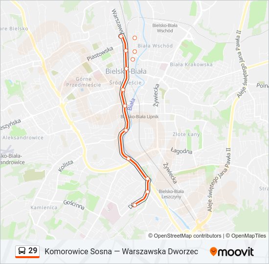 29 bus Line Map