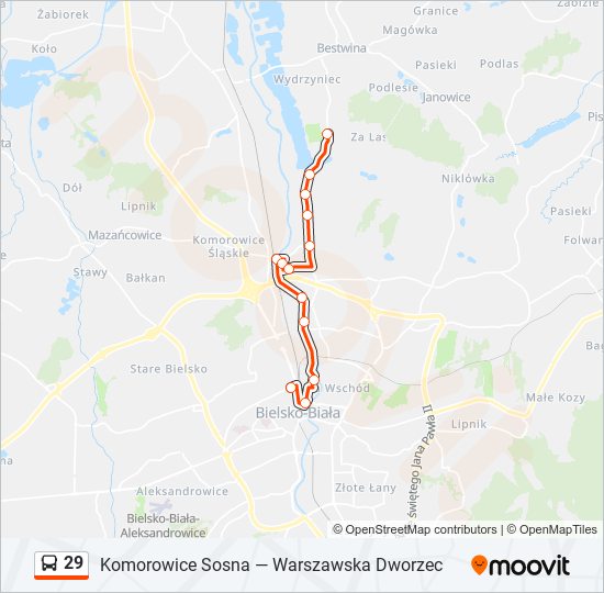 29 bus Line Map