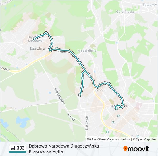 303 bus Line Map