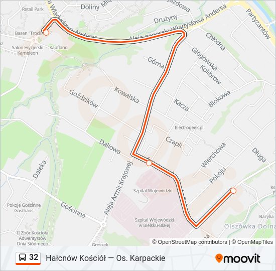 32 bus Line Map