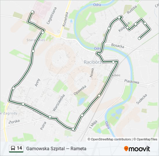 14 bus Line Map