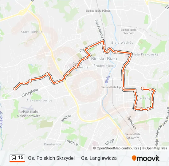 Автобус 15: карта маршрута