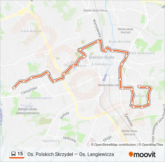 Автобус 15: карта маршрута