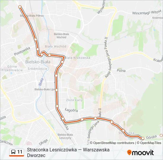 Автобус 11: карта маршрута