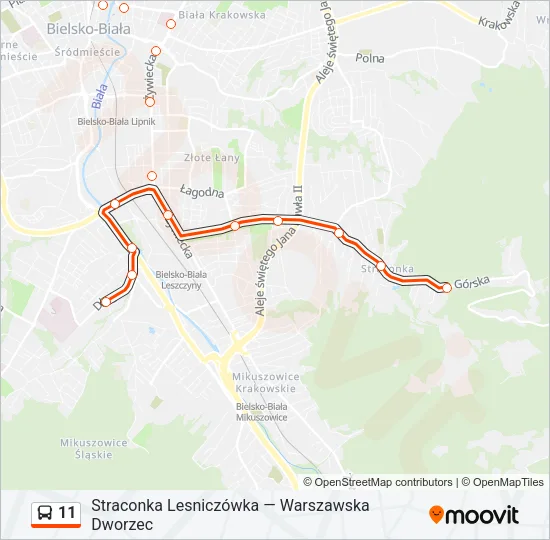 Автобус 11: карта маршрута