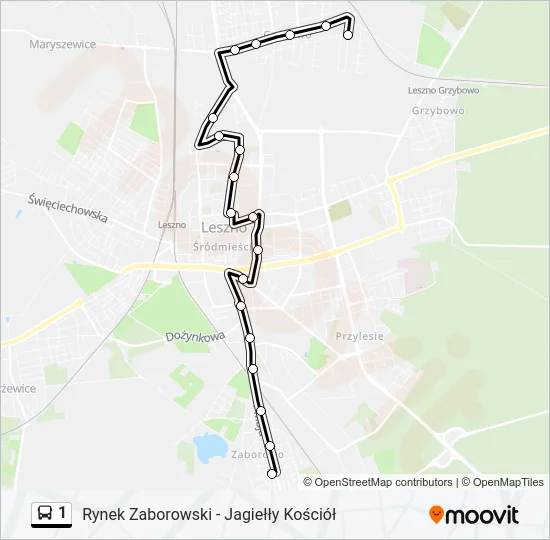 Автобус 1: карта маршрута