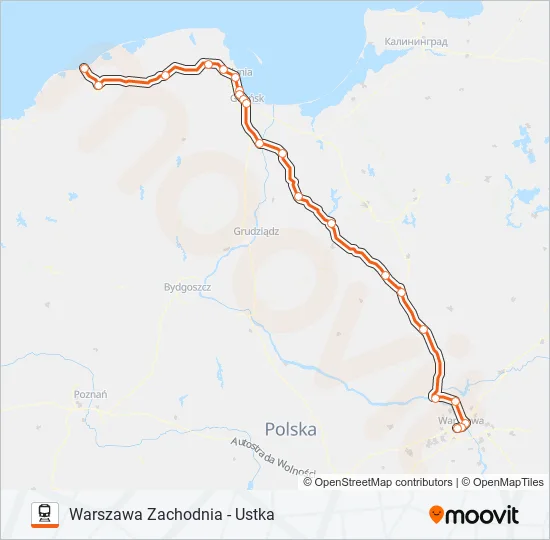 Поезд IC 18154: карта маршрута