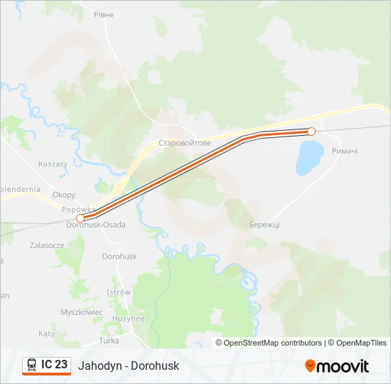 IC 23 Train Line Map