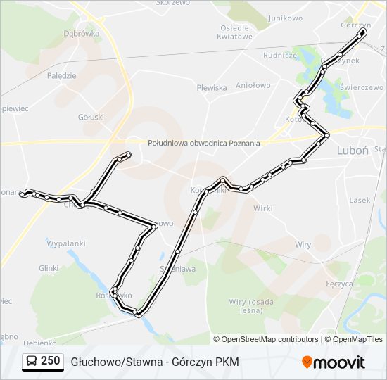 250 bus Line Map