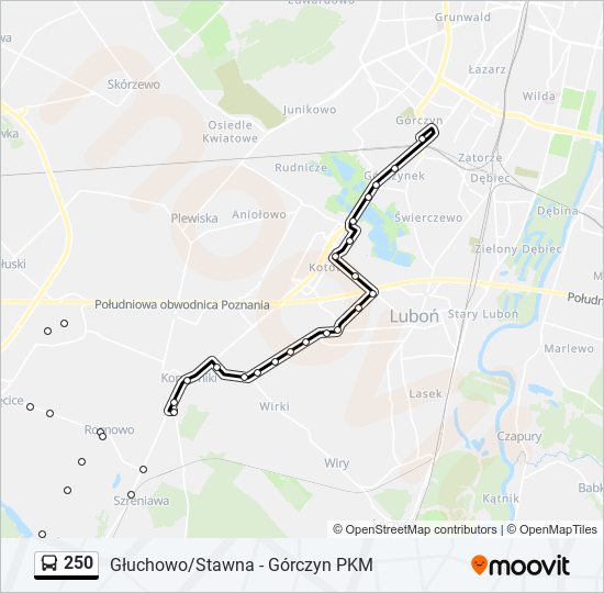 250 bus Line Map